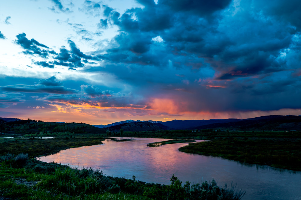 Yellowstone River Sunset Photograph