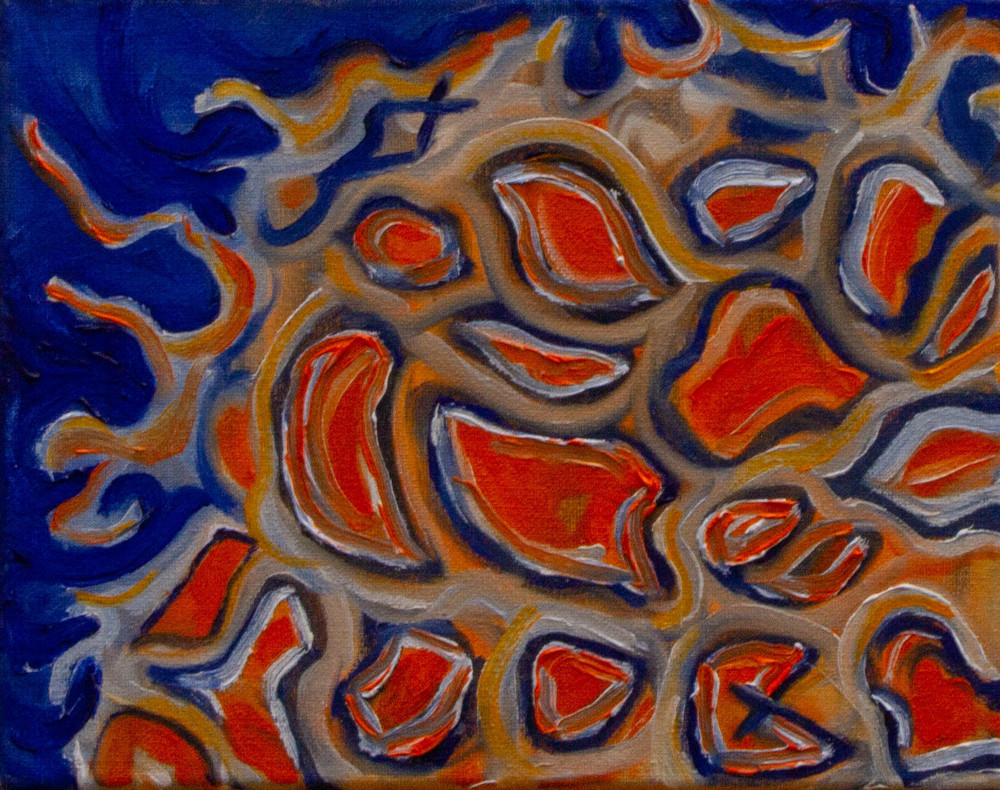Small Beginnings In Orange Art | Susan Vodonick Art