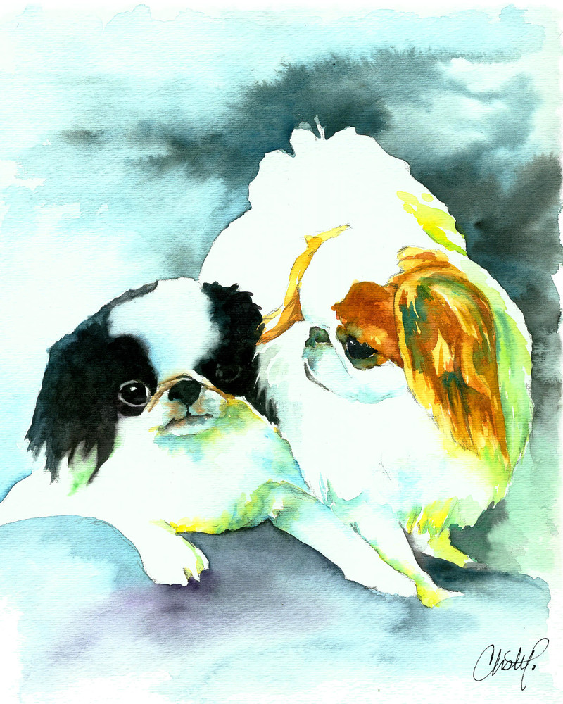 Japanese Chin Dogs Art | Christy! Studios