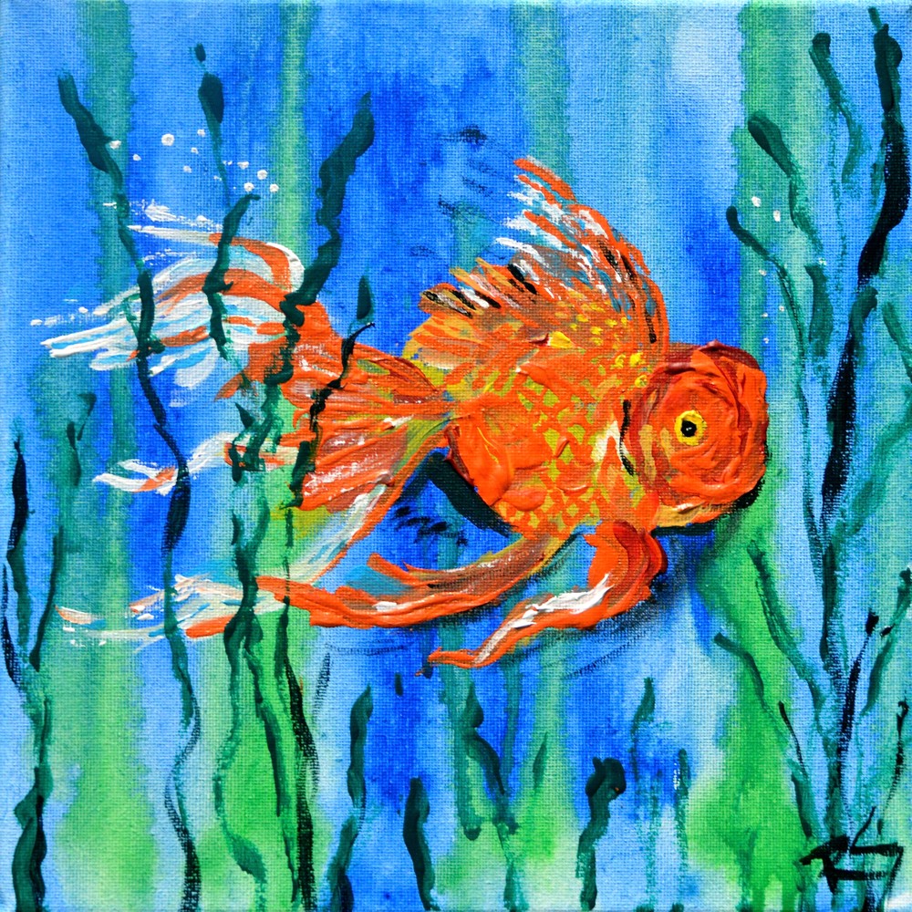 Single Goldfish Art | RSchaefer Art