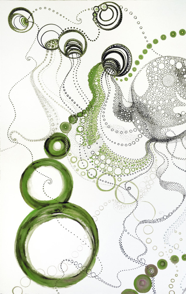 Maria's Circles 1    Greens Art | Artist Rachel Goldsmith, LLC