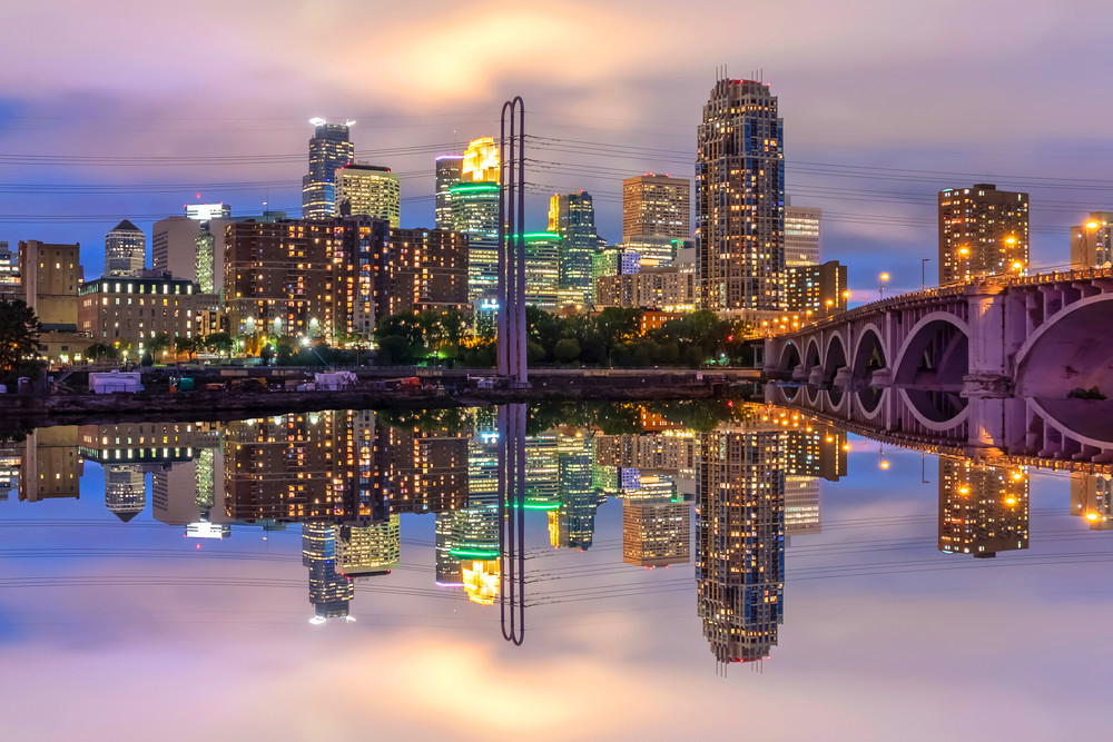 Minneapolis Skyline Reflection 4 Photography Art | William Drew Photography