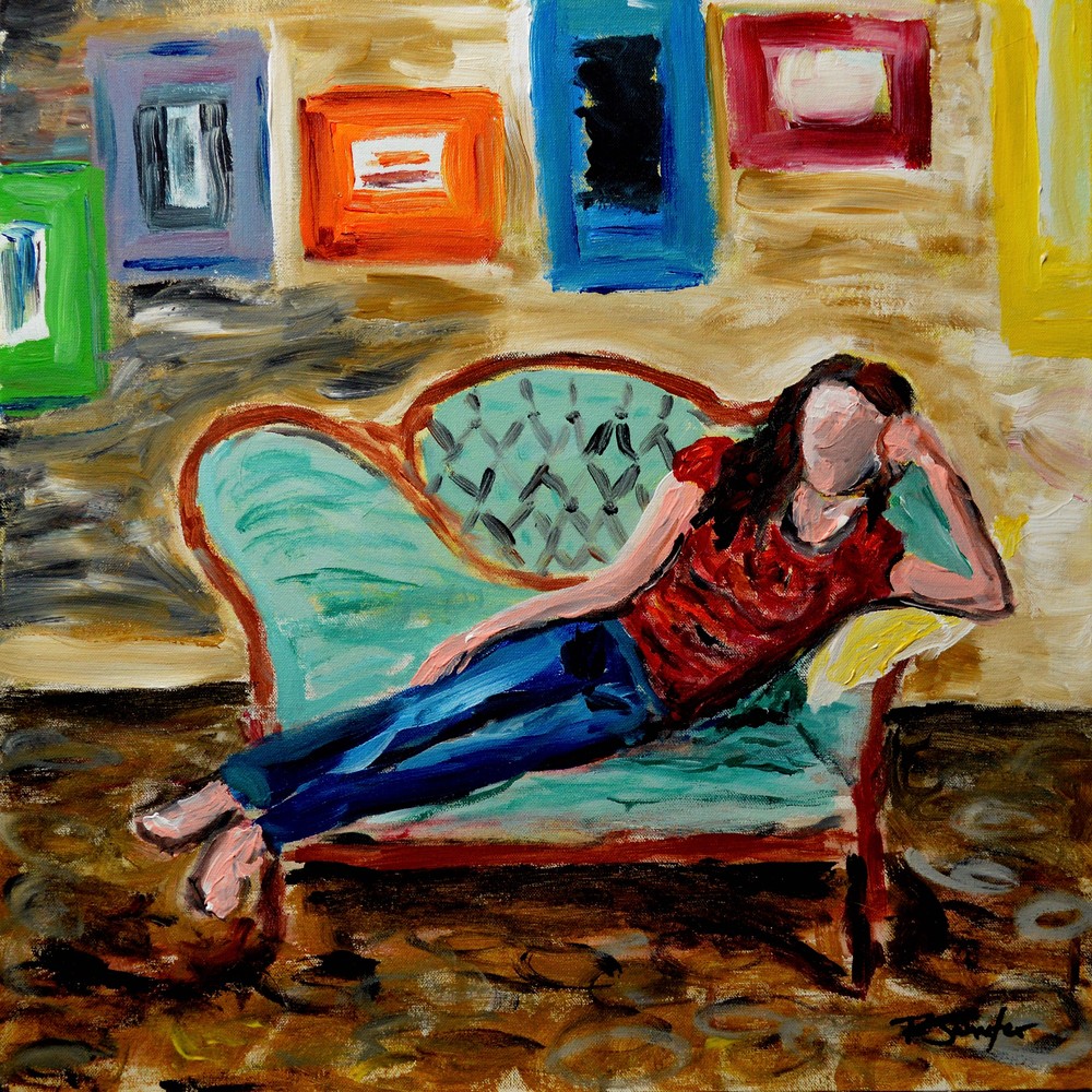 Seated Girl With Art Art | RSchaefer Art
