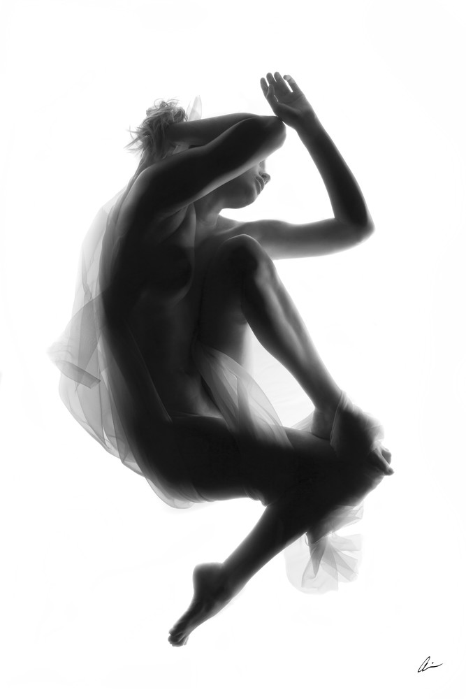 nude, woman, plexiglass, floating, beauty