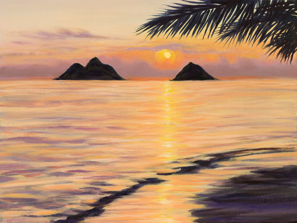 Sunrise, Lanikai Beach Mokuleas Mokes twin Islands ocean vibrant landscape