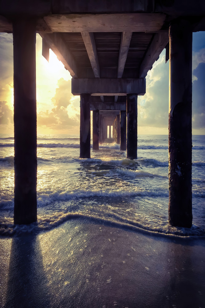 Sunrise At Anastasia Island Pier, Florida  Photography Art | Distant Light Studio