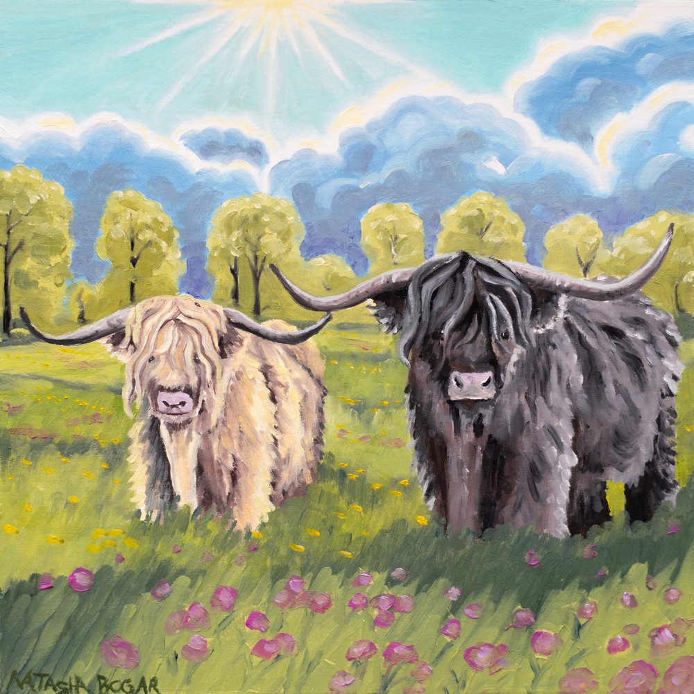 'Highland Cows IV' Art for Sale