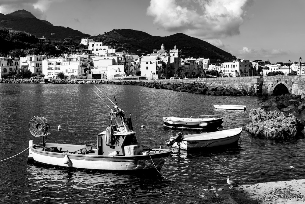 Ischia- Fishing Boats bw