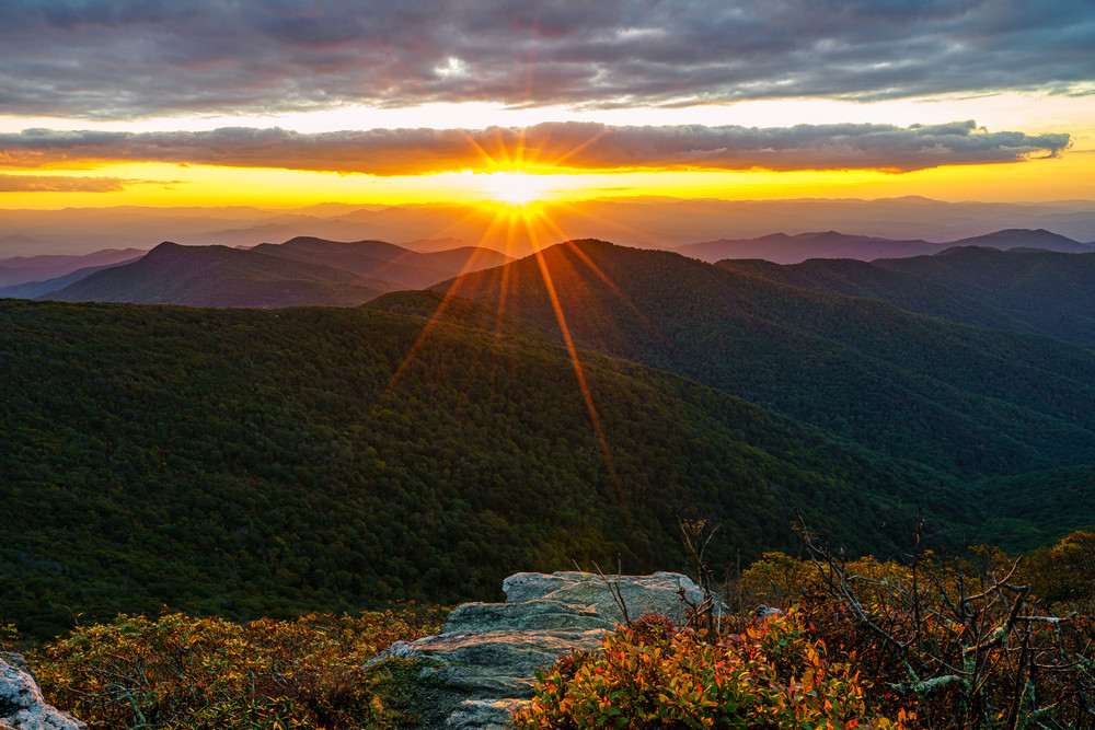 Craggy Mountain, North Carolina Sunset Wall Art Print by McClean Photography