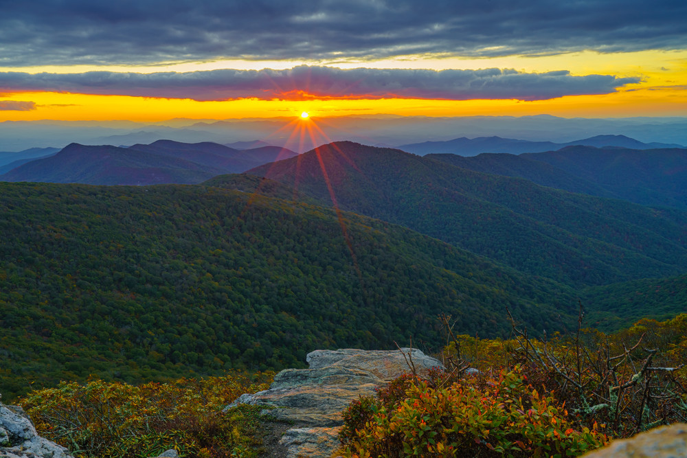 Craggy Mountain, North Carolina Sunset 3 Wall Art Print by McClean Photography