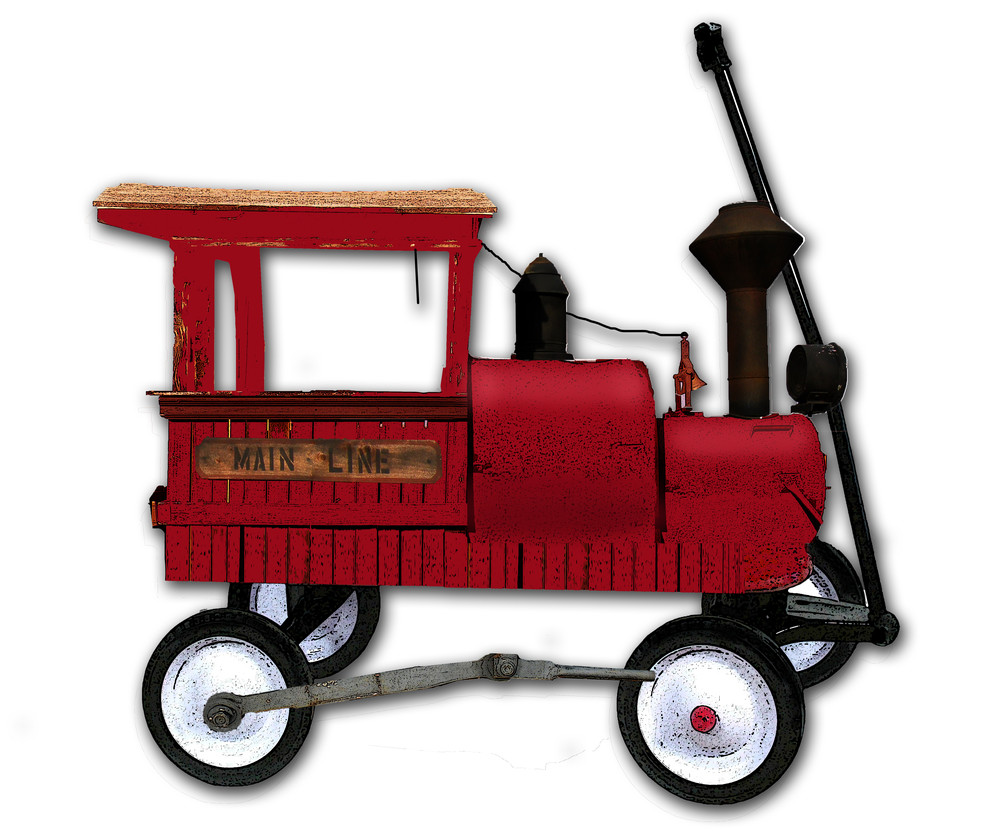 My Red Wagon Is An Old Train Engine Art | Art from the Soul