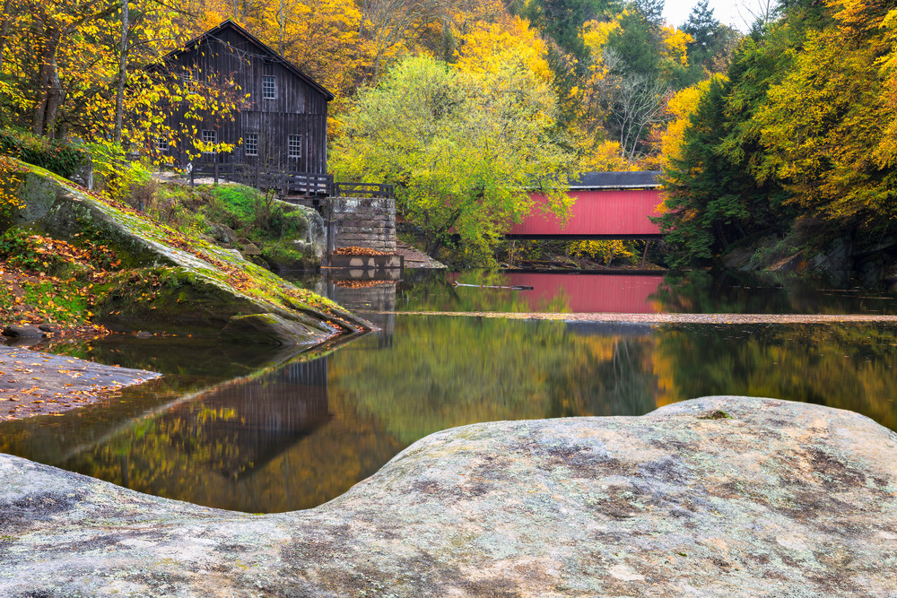 McConnells Mill Rock Autumn Landscape Photo Art