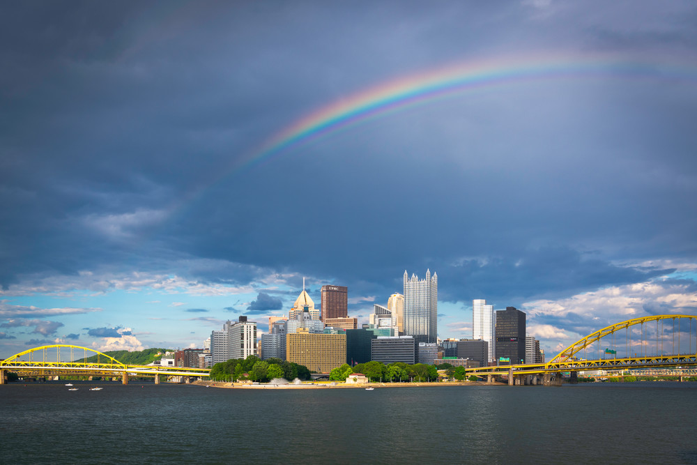 Rainbow Pittsburgh Skyline South Point Art Photo