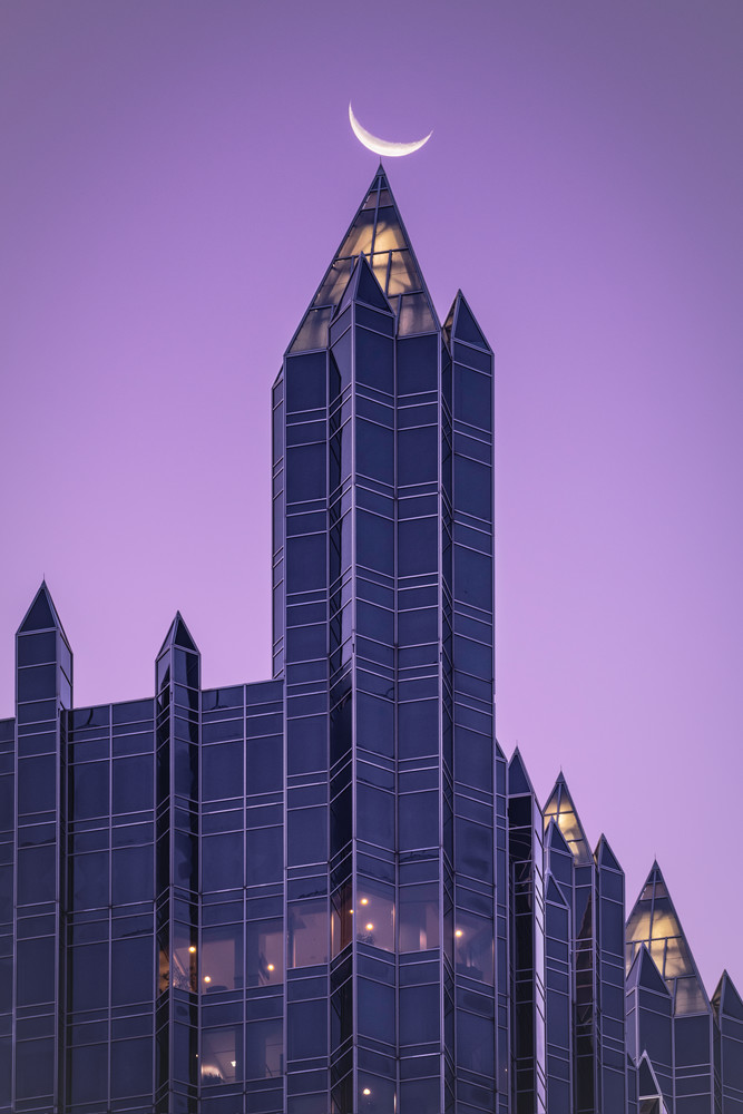 Teetering Pittsburgh PPG Place Crescent Moon