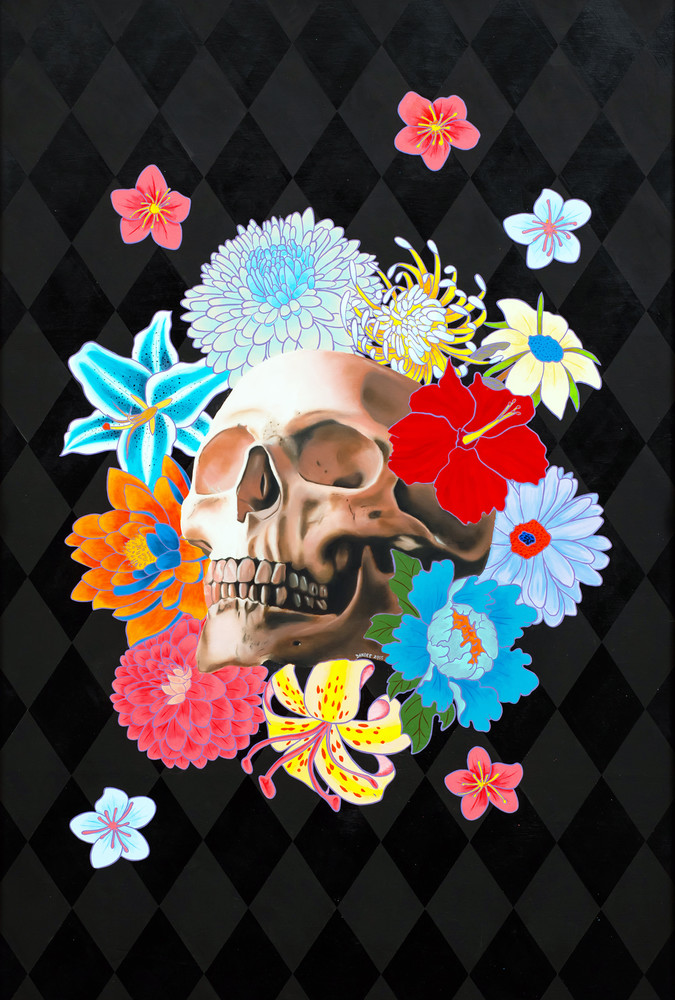 Skull Flowers Art | War'Hous Visual Art Studio