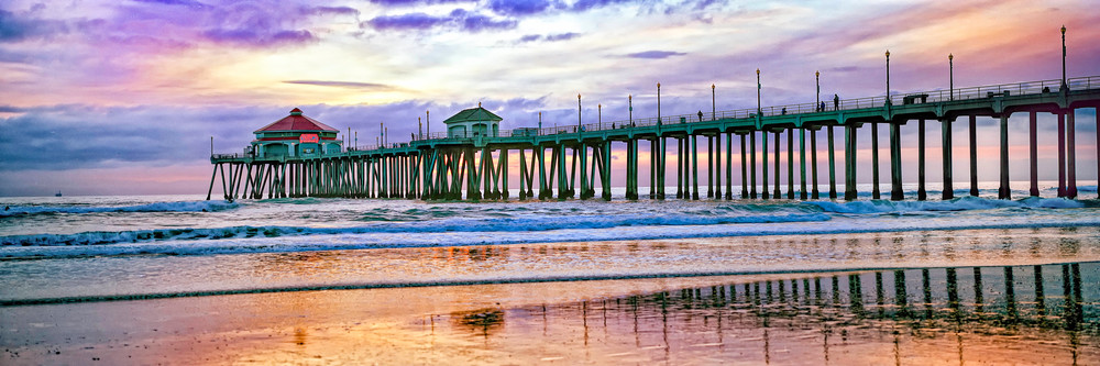 Huntington Beach Sunset Panorama Photography Art | Rosanne Nitti Fine Arts