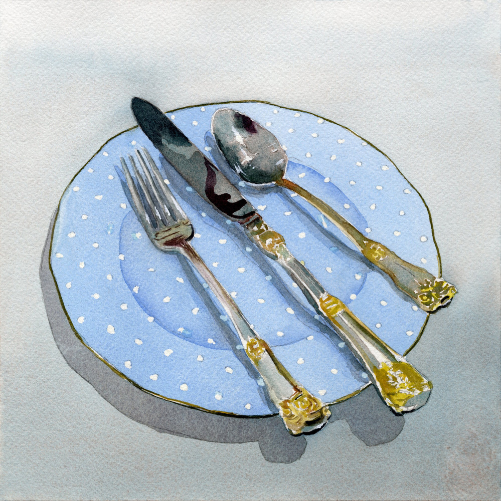 Knife Fork And Spoon Art | Machalarts Watercolor Studio
