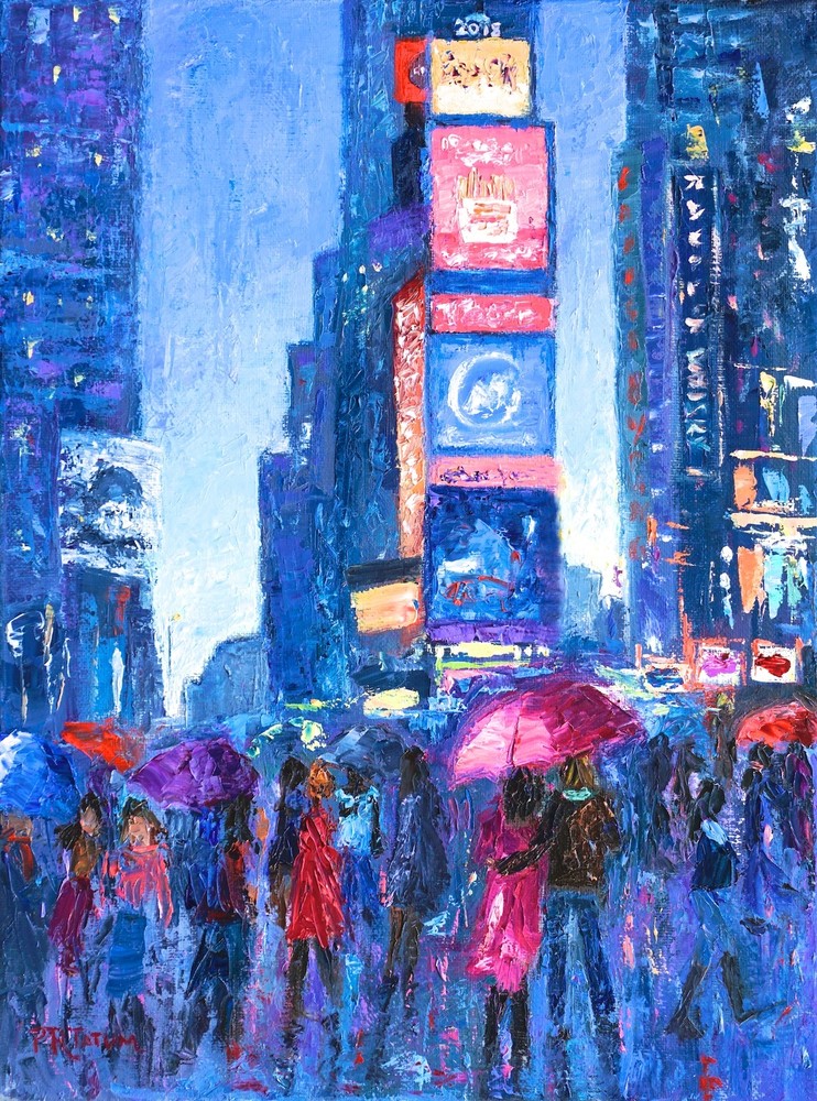 Lovers Walk In Times Square Rain Ii 288 Copy Art | Pamela Ramey Tatum Fine Art