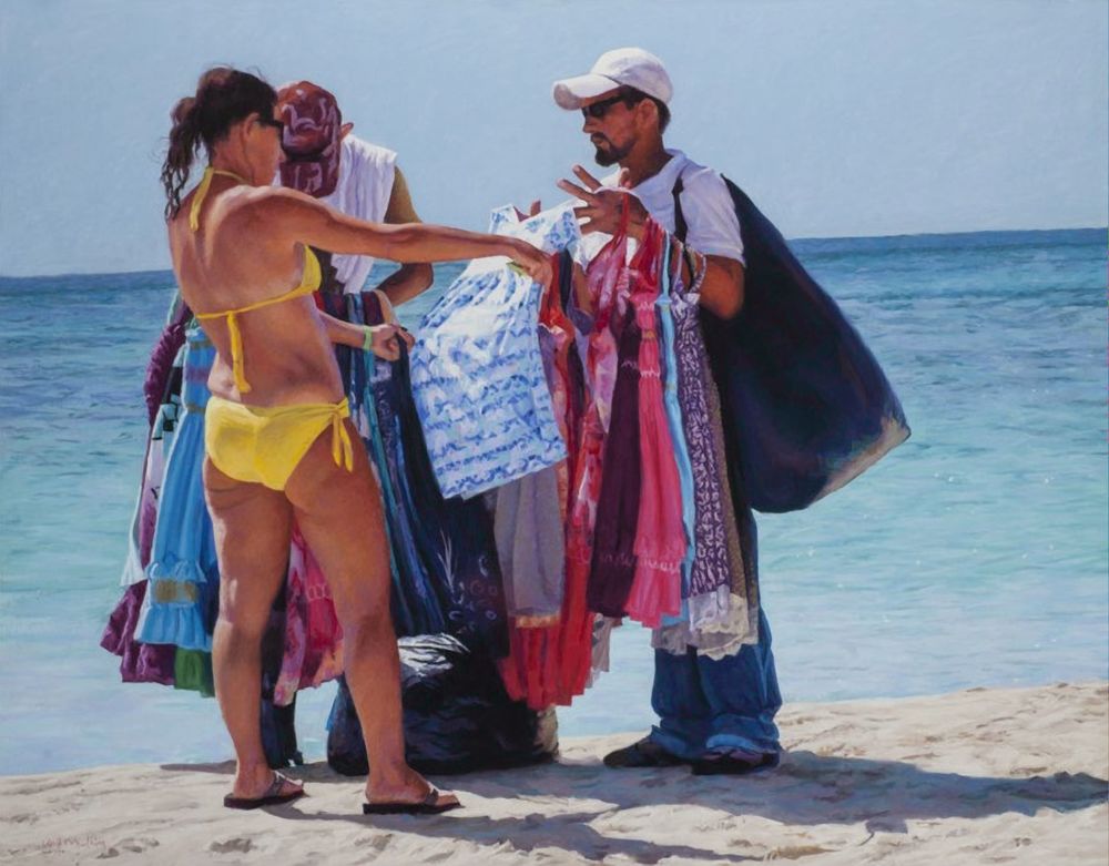 Beach Vendors, Roatan, Honduras  Art | Waif Mullins Art