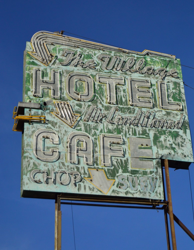 Village Hotel Sign Barstow Ca Rt 66 Photography Art | California to Chicago 