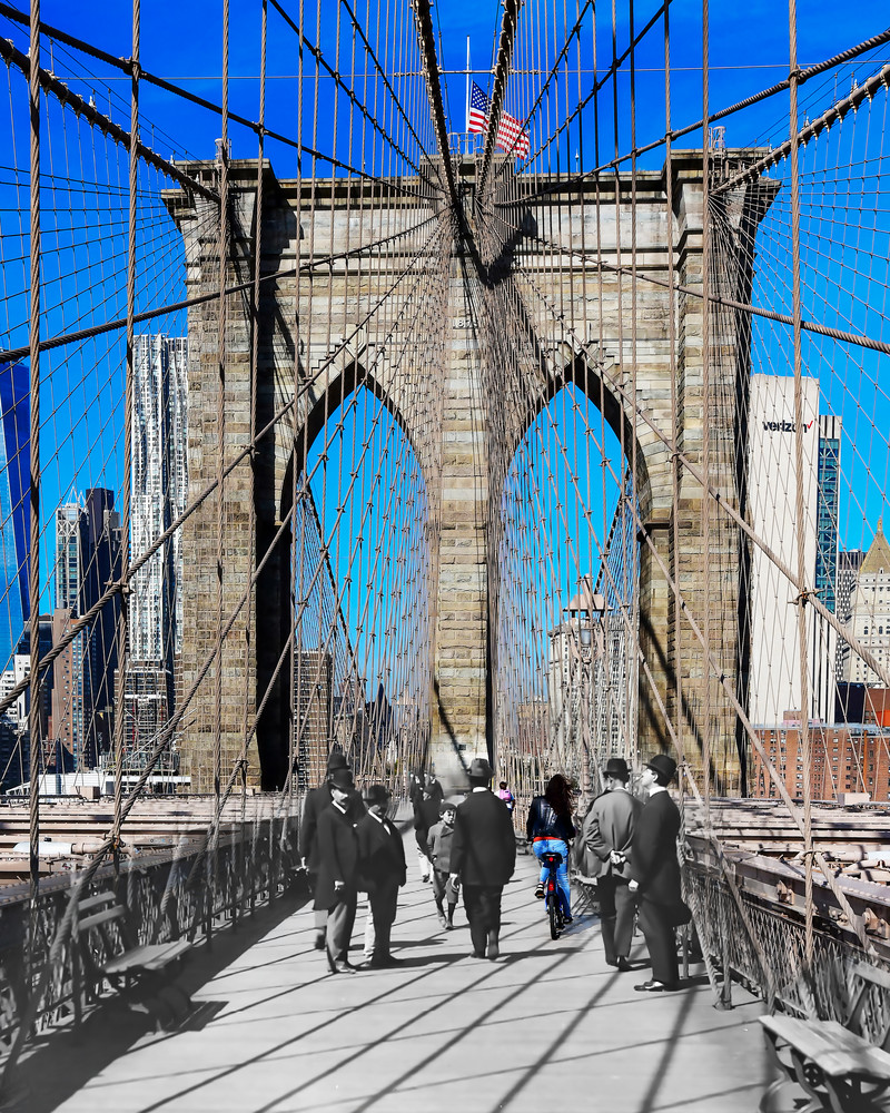 Manhattan Tower Of The Brooklyn Bridge Art | Mark Hersch Photography