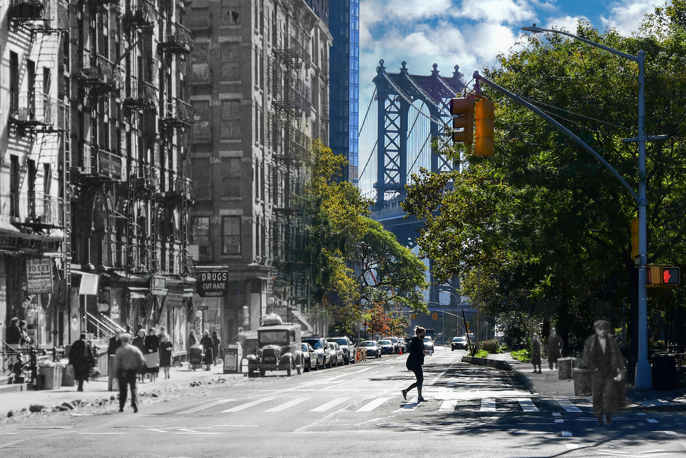 Manhattan Bridge From Henry Street Art | Mark Hersch Photography