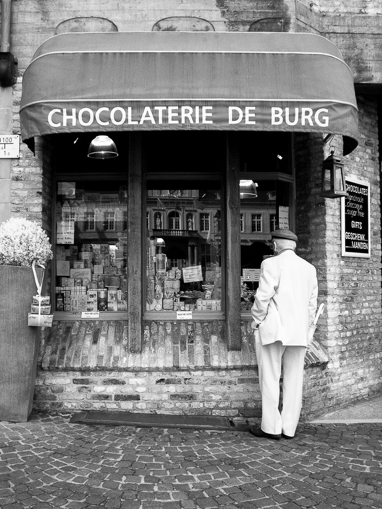 Belgian Chocoholic, Bruges Photography Art | World in Black and White