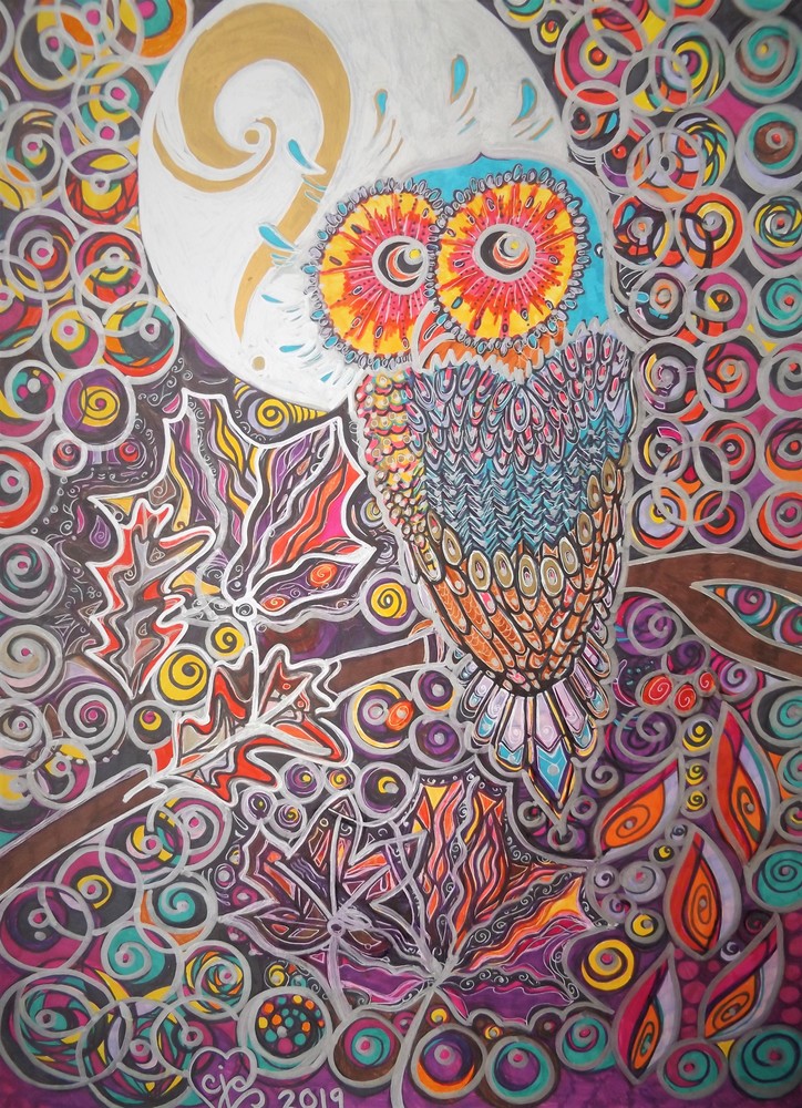 October Owl Art | Cynthia Christensen Art