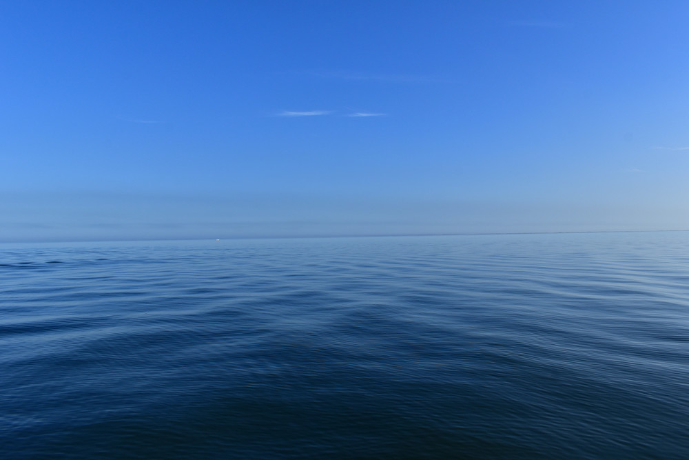 Just blue, seaside, landscape, calm, blue, waters, clear, skies