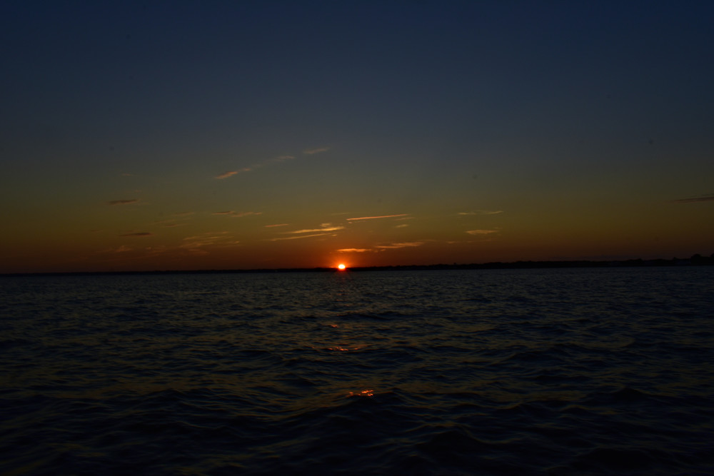 true balance, sunset, horizon, blue, gold