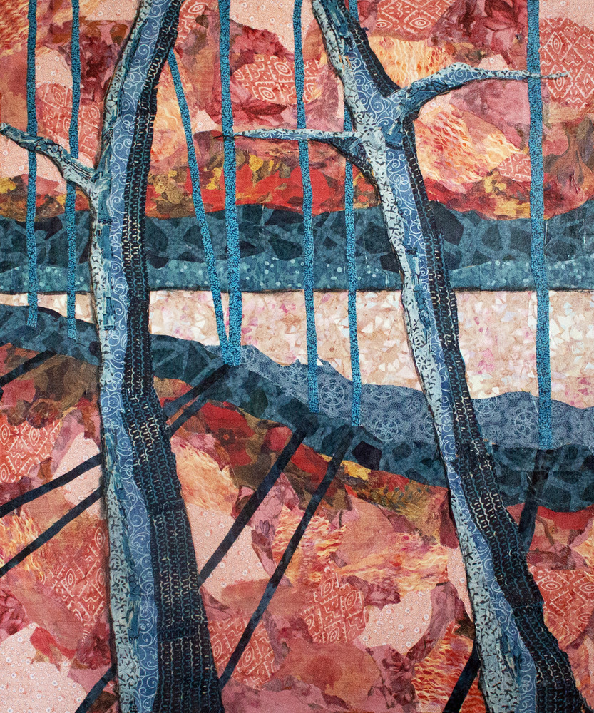 early morning print a textile mosaic by Sharon tesser early morning print a textile mosaic by Sharon tesser