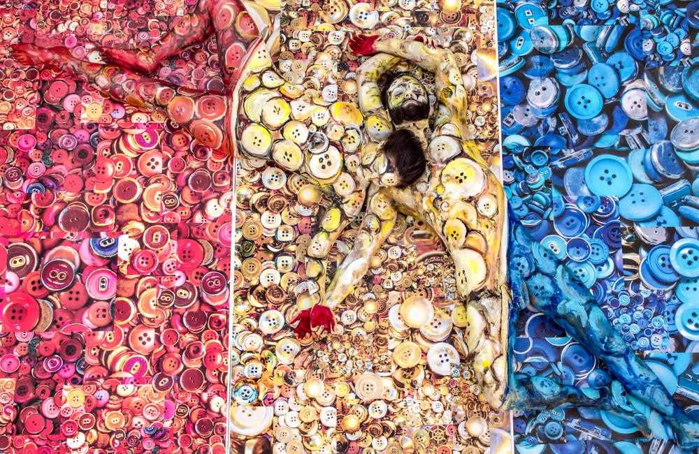Bodypaintography: 'buttons' 2015, New York Art | BODYPAINTOGRAPHY