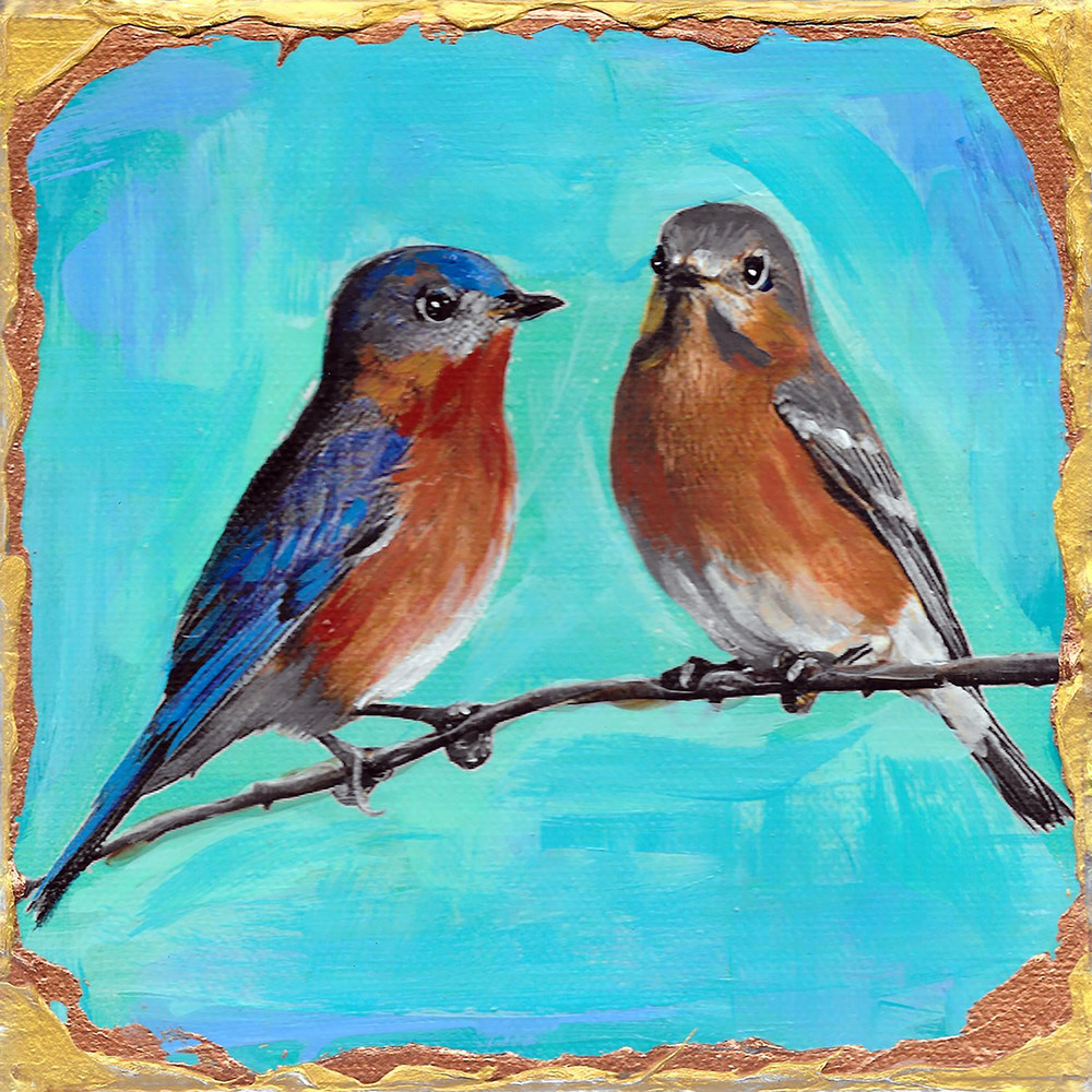 Eastern Bluebird Couple Art | Channe Felton Fine Art