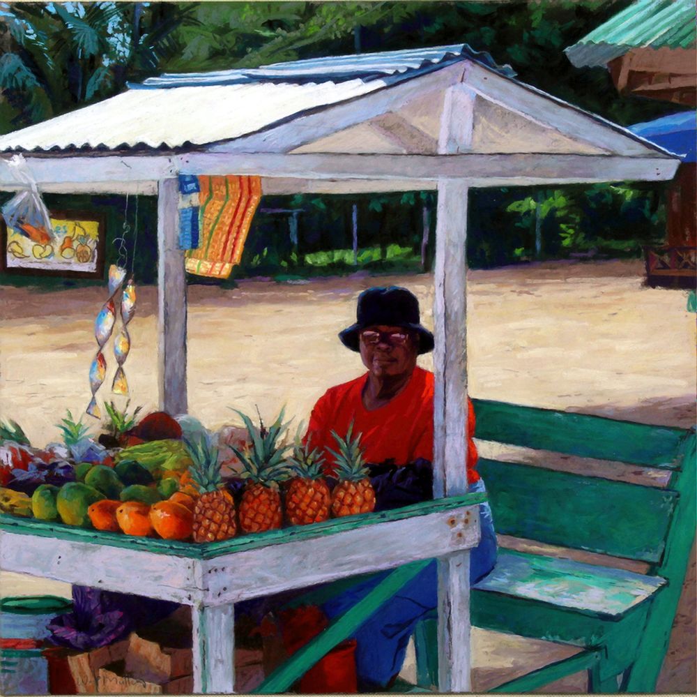 The Ladies Fruit Stand, Negril, Jamaica  Art | Waif Mullins Art