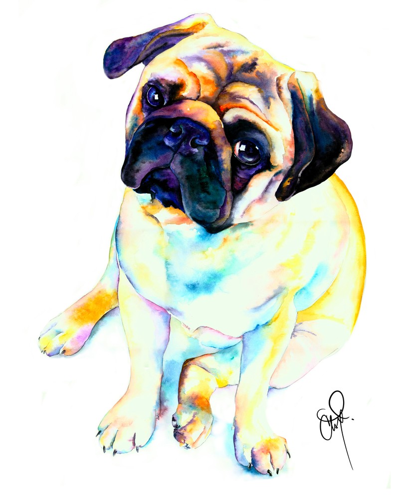 Pug Posed For Love Art | Christy! Studios