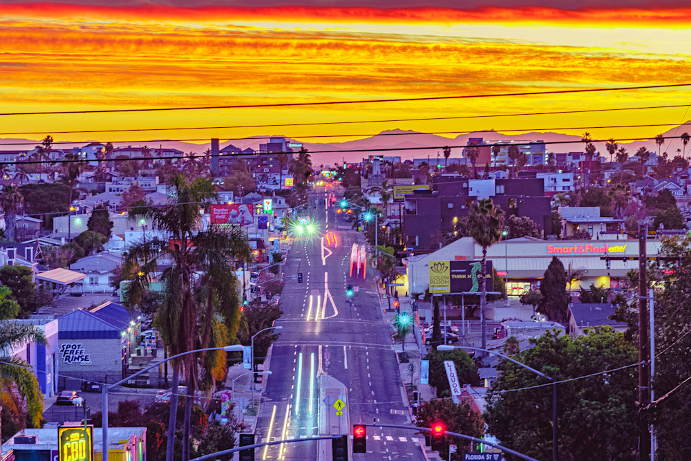 University Avenue, San Diego Sunrise Fine Art Print by McClean Photography