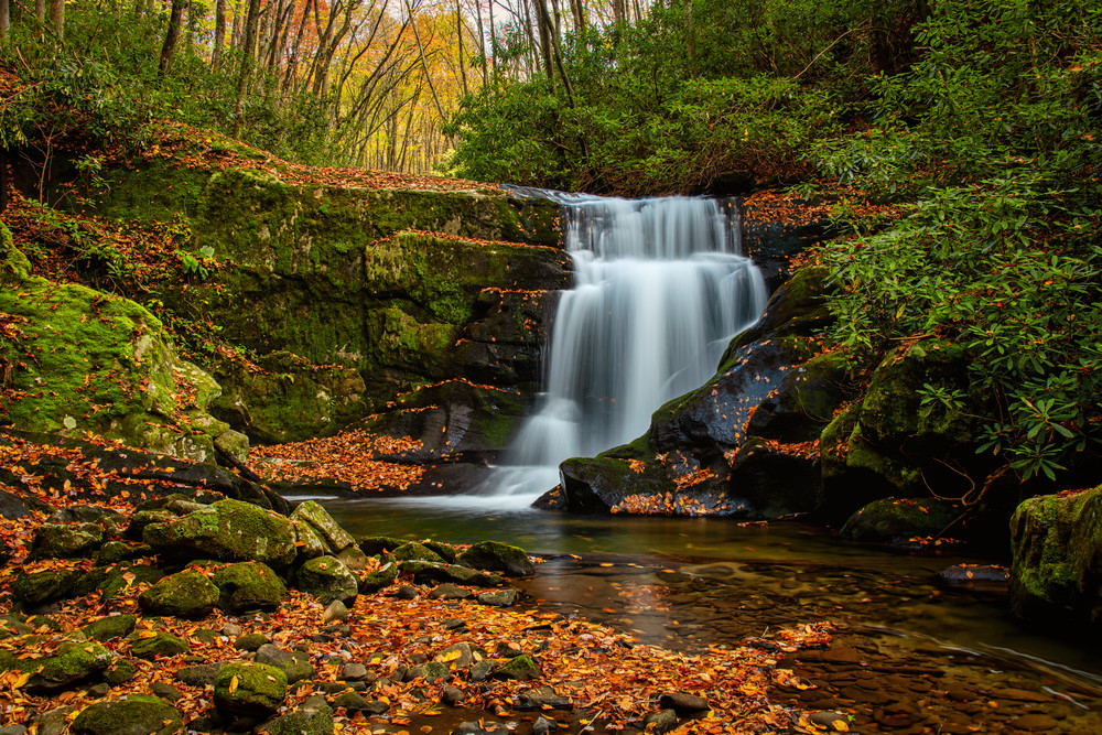 Meadow Branch Waterfall No. 2 — Smoky Mountains waterfall photography prints