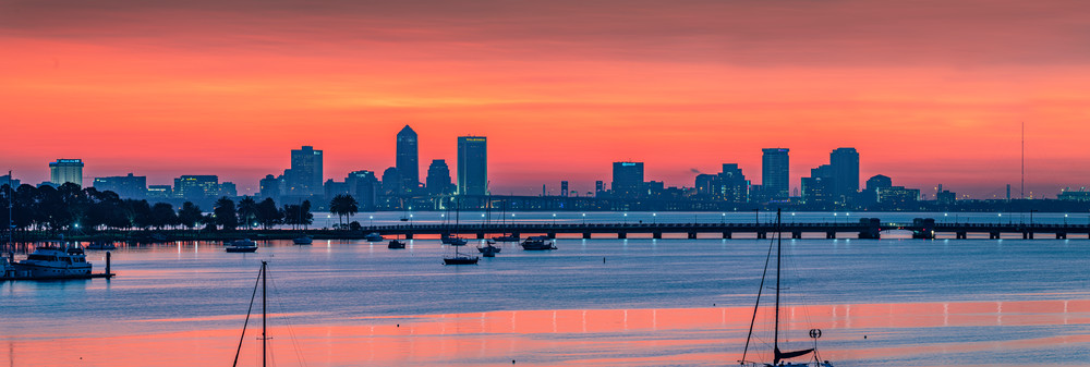 Jacksonville Panoramic Skyline Photography Art | kramkranphoto