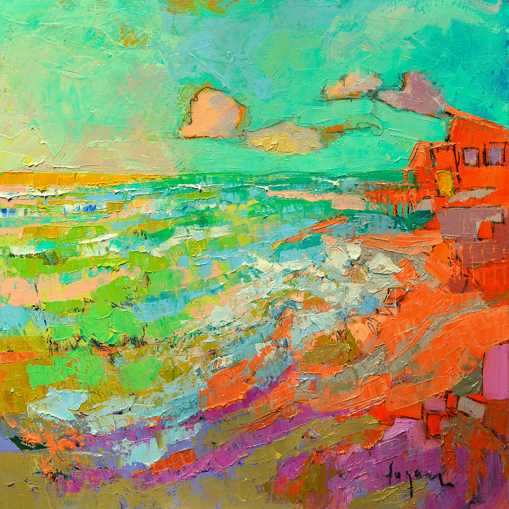 Tropical Beach Painting, Canvas Art Print by Dorothy Fagan