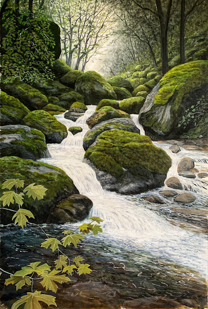 Mossy Green River Art | Skip Marsh Art