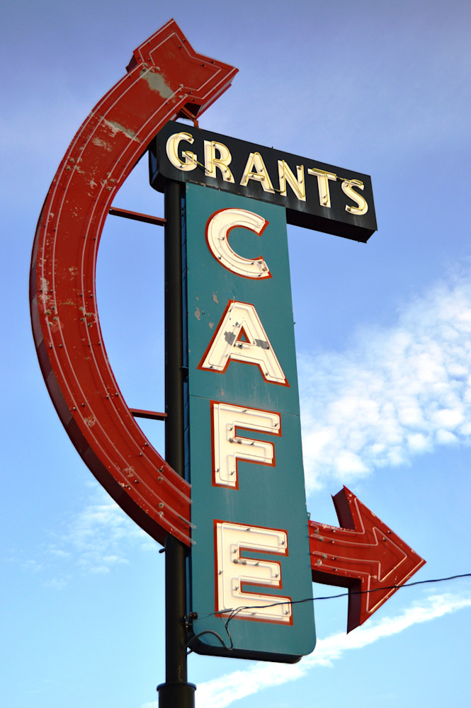 Grants Cafe Neon Sign New Mexico Rt 66 Photography Art | California to Chicago 