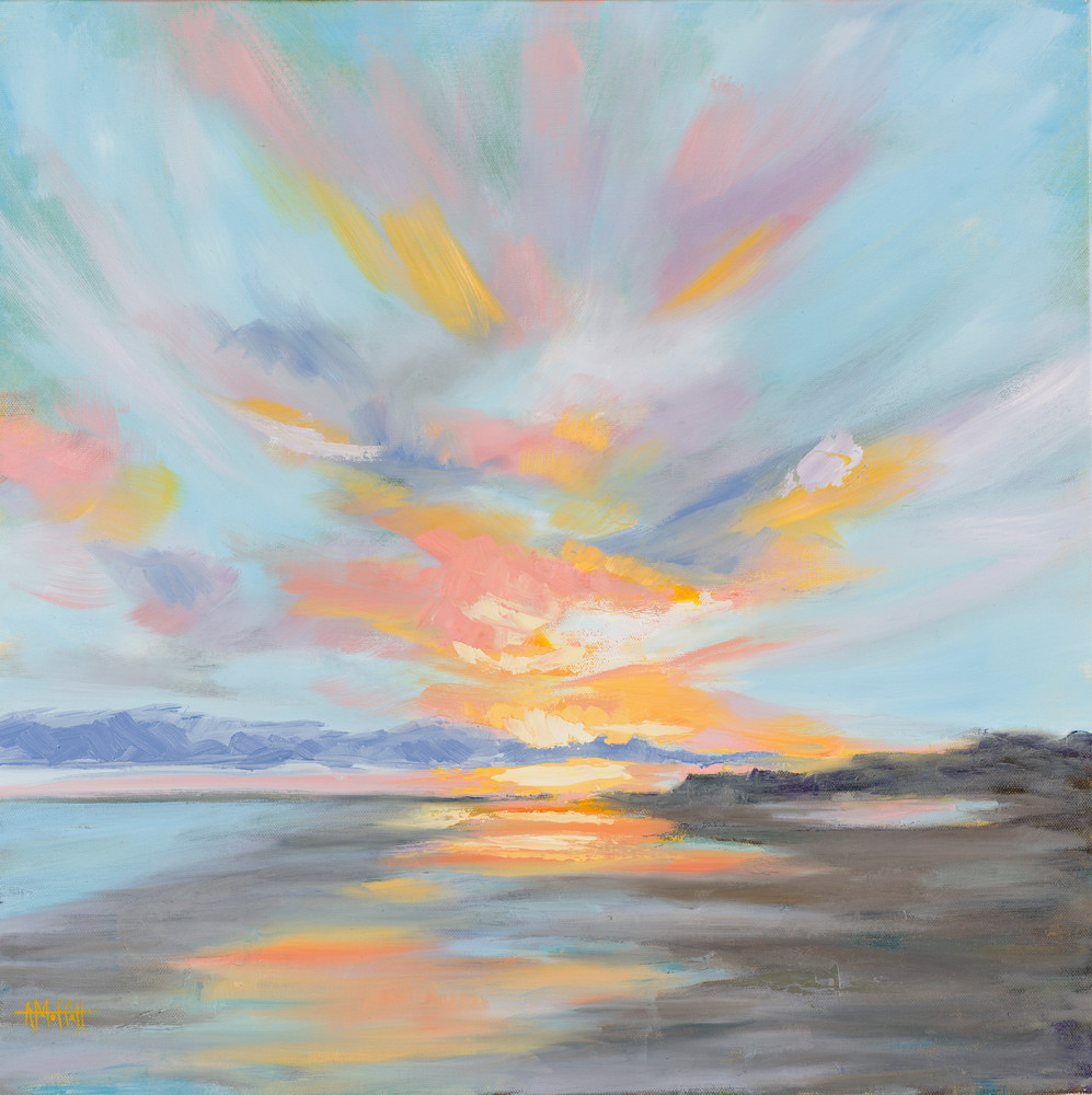 Giclee Print Pastel Clouds at Folly Beach- Square by April Moffatt