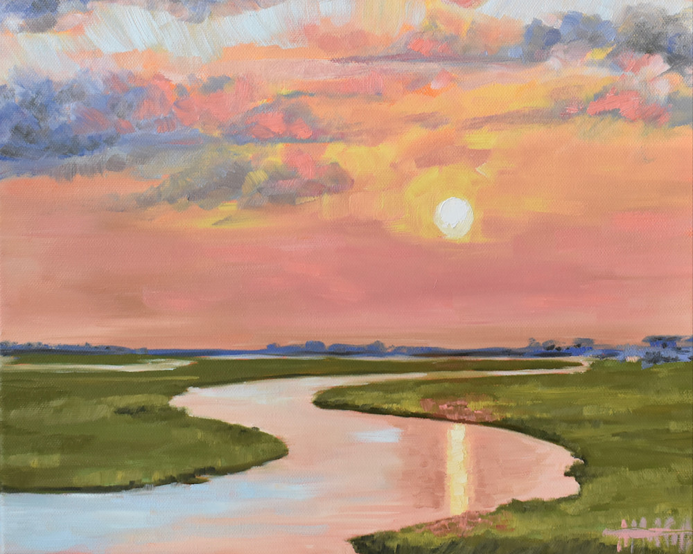 Giclee Print Glassy Waters on the Marsh Landscape by April Moffatt