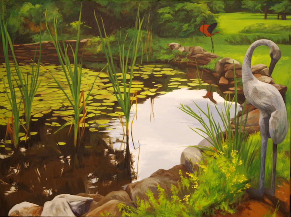 Pond Garden In Spring Art | Helen Vaughn Fine Art