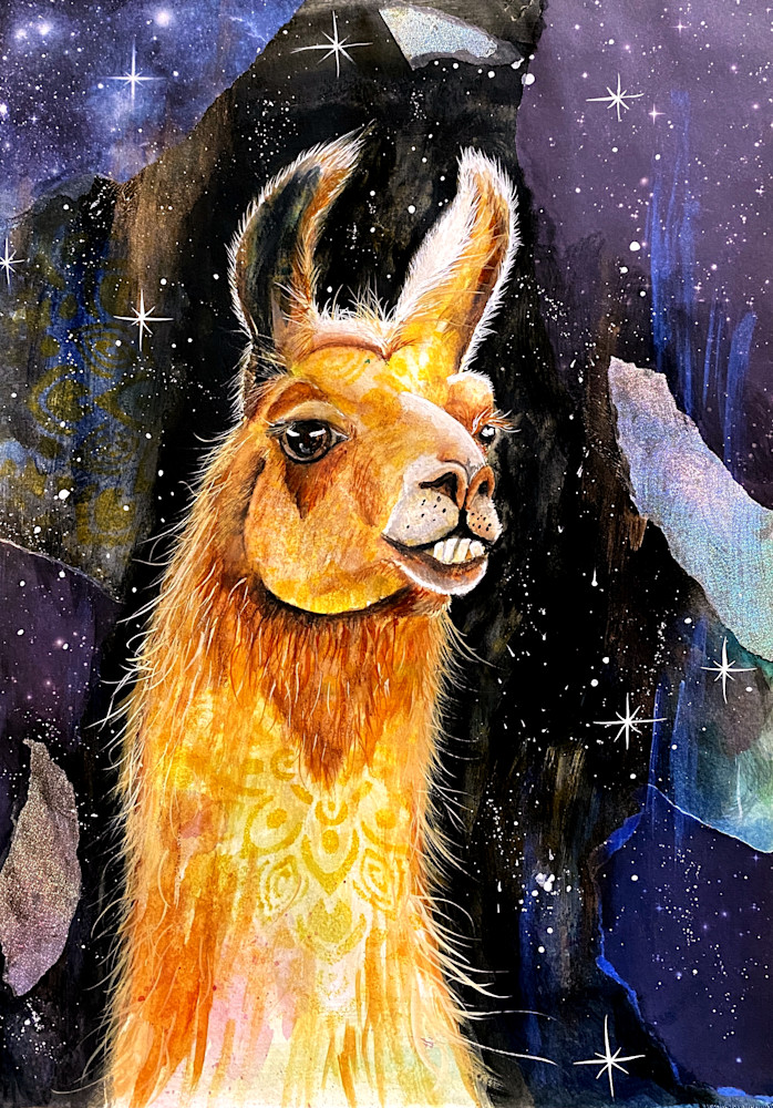 Llama In Space Art | Goddess Knows Art