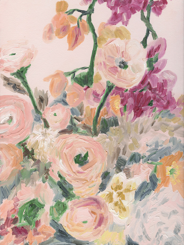 Giclee Print Peach Floral by April Moffatt