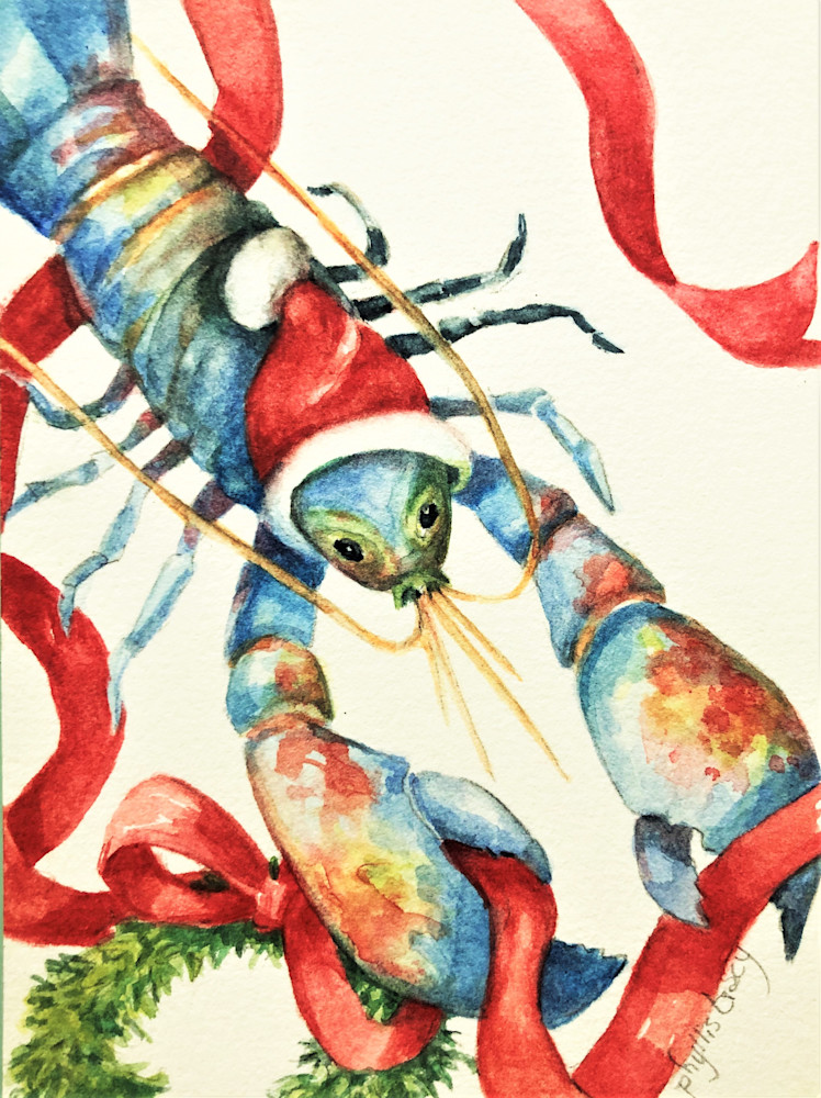 Lobstah Holiday Joy Art | Phyllis Tracy Fine Art