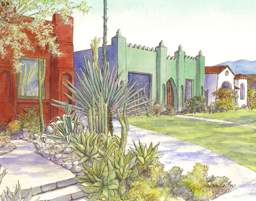 Atwater Village, Los Angeles Fantasy Bungalows Art | Leisa Collins Art