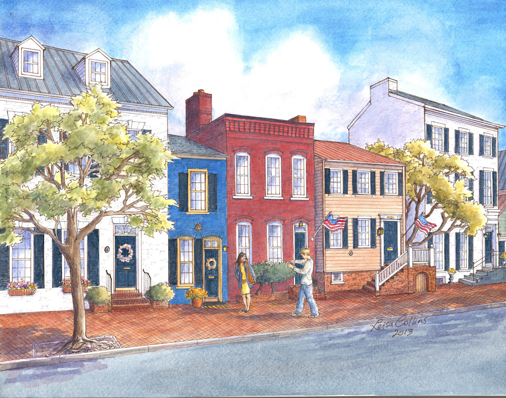 Old Town Alexandria, Virginia Queen Street Art | Leisa Collins Art
