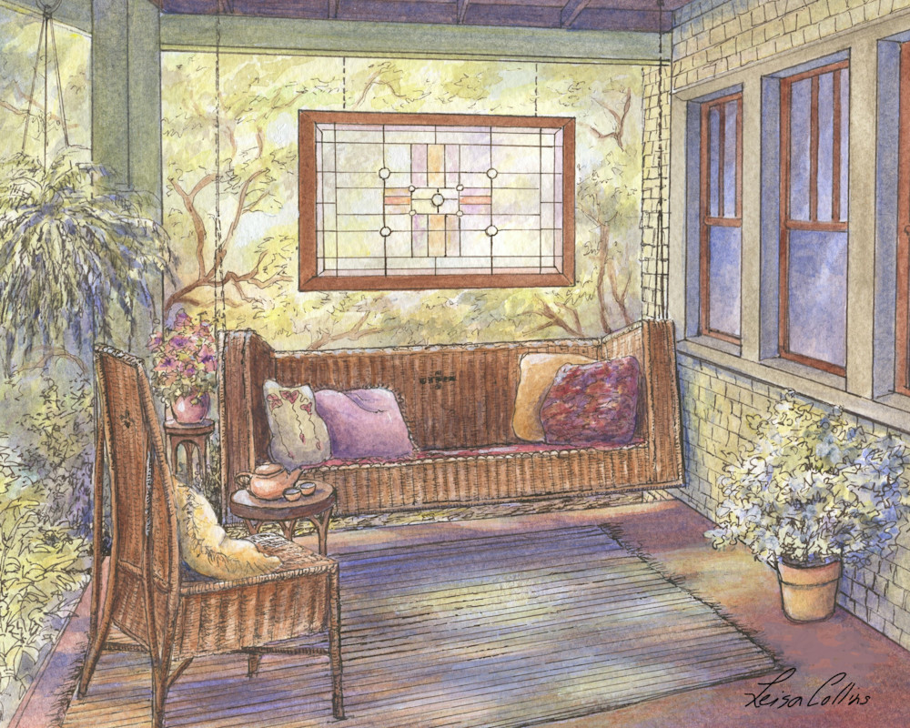 Tea Time On The Porch Art | Leisa Collins Art